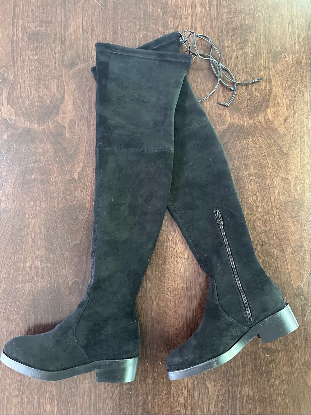Anthropologie Lola Cruz Black Over the Knee Suede Boots 35 5 NWOT